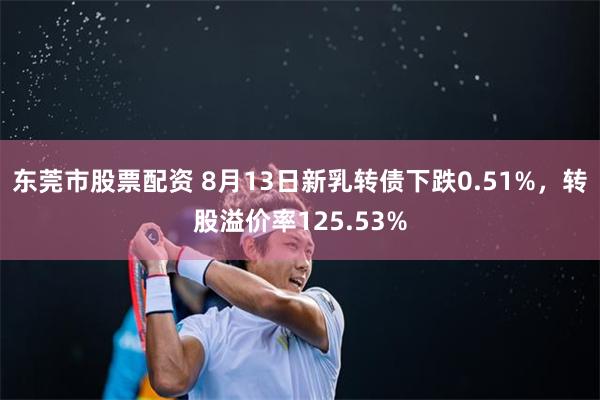 东莞市股票配资 8月13日新乳转债下跌0.51%，转股溢价率125.53%