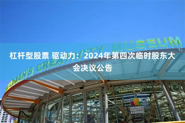 杠杆型股票 驱动力：2024年第四次临时股东大会决议公告