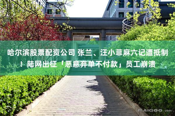 哈尔滨股票配资公司 张兰、汪小菲麻六记遭抵制！陆网出征「恶意弃单不付款」员工崩溃