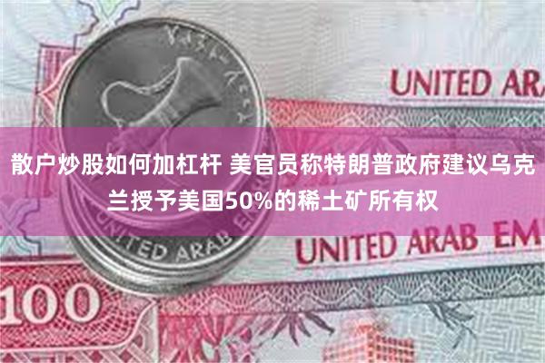 散户炒股如何加杠杆 美官员称特朗普政府建议乌克兰授予美国50%的稀土矿所有权