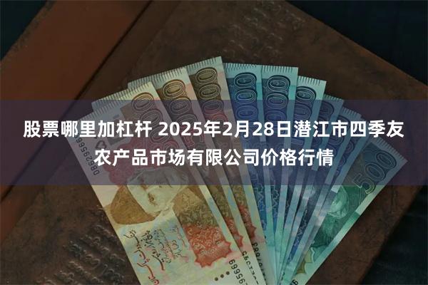 股票哪里加杠杆 2025年2月28日潜江市四季友农产品市场有限公司价格行情