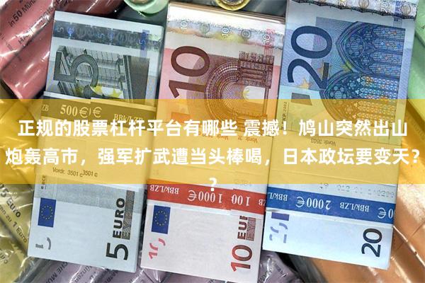 正规的股票杠杆平台有哪些 震撼！鸠山突然出山炮轰高市，强军扩武遭当头棒喝，日本政坛要变天？